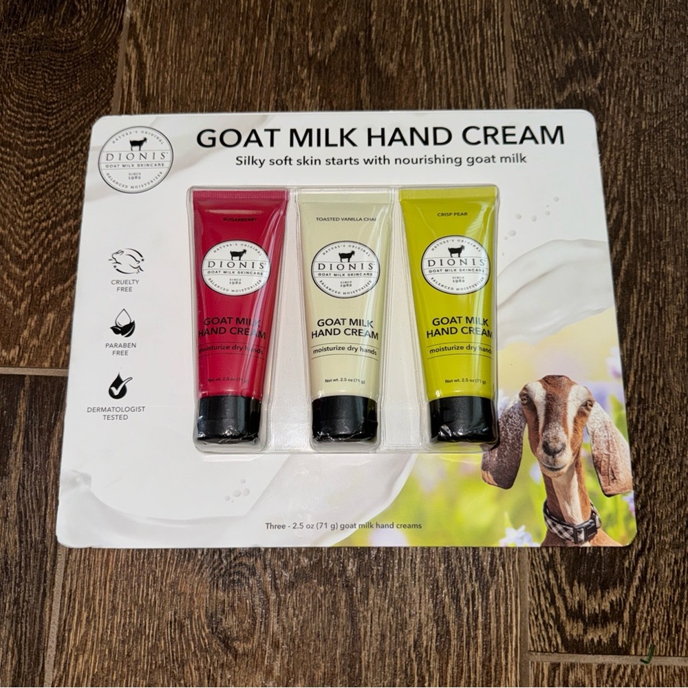 Dionis Goat Milk Hand Cream Trio - Red, Yellow, White